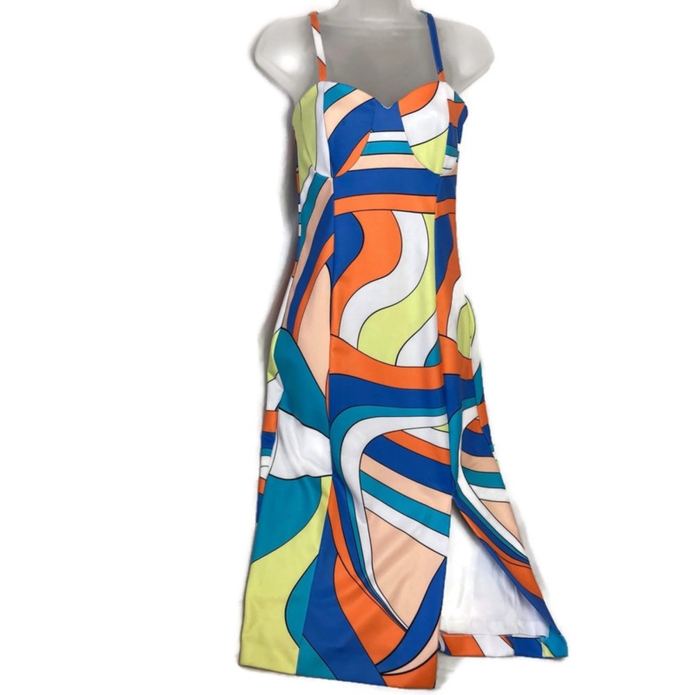 Cache Geometric Abstract Sexy Shapewear Bodycon Reversible strappy dress